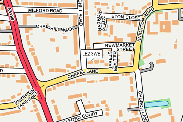 LE2 3WE map - OS OpenMap – Local (Ordnance Survey)