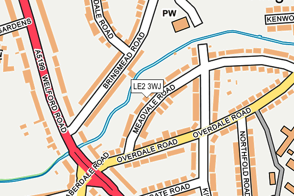 LE2 3WJ map - OS OpenMap – Local (Ordnance Survey)