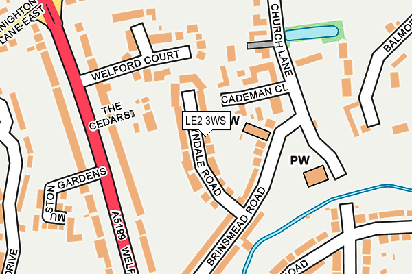 LE2 3WS map - OS OpenMap – Local (Ordnance Survey)