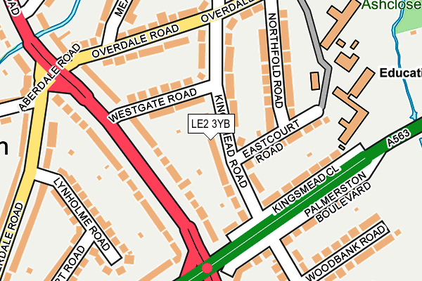 LE2 3YB map - OS OpenMap – Local (Ordnance Survey)