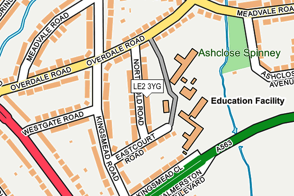 LE2 3YG map - OS OpenMap – Local (Ordnance Survey)