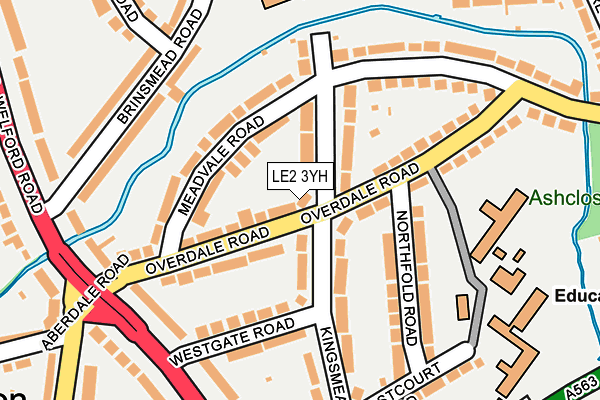 LE2 3YH map - OS OpenMap – Local (Ordnance Survey)