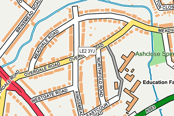 LE2 3YJ map - OS OpenMap – Local (Ordnance Survey)