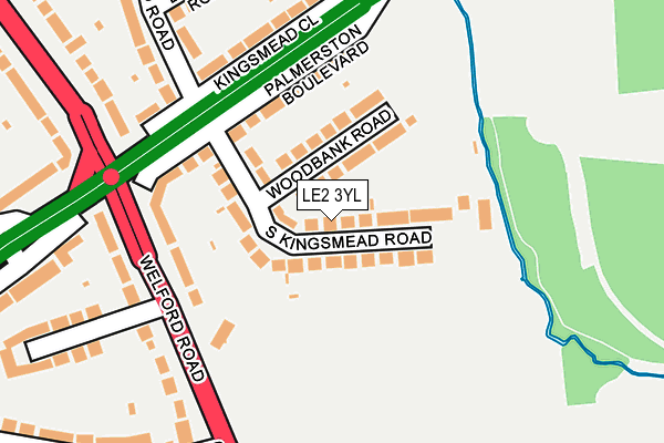 LE2 3YL map - OS OpenMap – Local (Ordnance Survey)