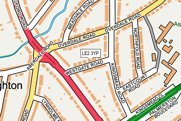 LE2 3YP map - OS OpenMap – Local (Ordnance Survey)