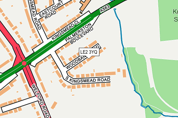 LE2 3YQ map - OS OpenMap – Local (Ordnance Survey)