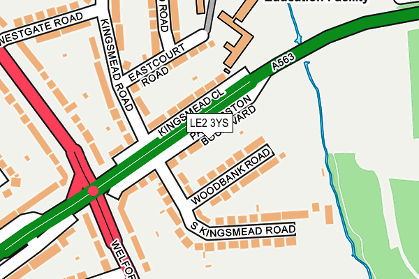 LE2 3YS map - OS OpenMap – Local (Ordnance Survey)