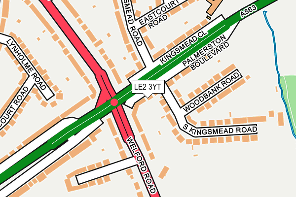LE2 3YT map - OS OpenMap – Local (Ordnance Survey)