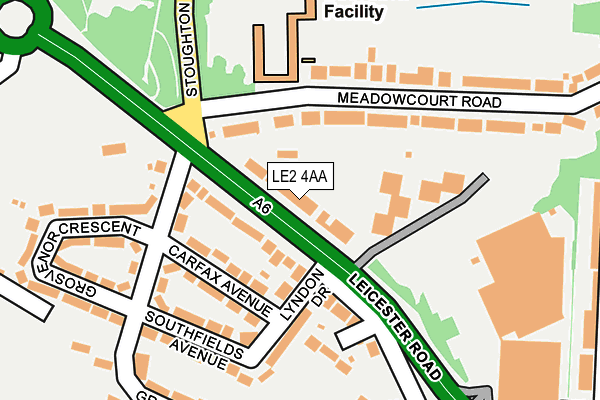 LE2 4AA map - OS OpenMap – Local (Ordnance Survey)