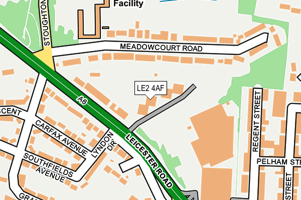 LE2 4AF map - OS OpenMap – Local (Ordnance Survey)