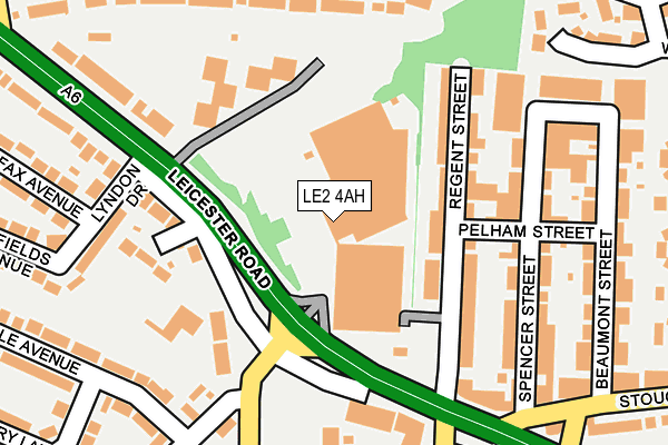 LE2 4AH map - OS OpenMap – Local (Ordnance Survey)