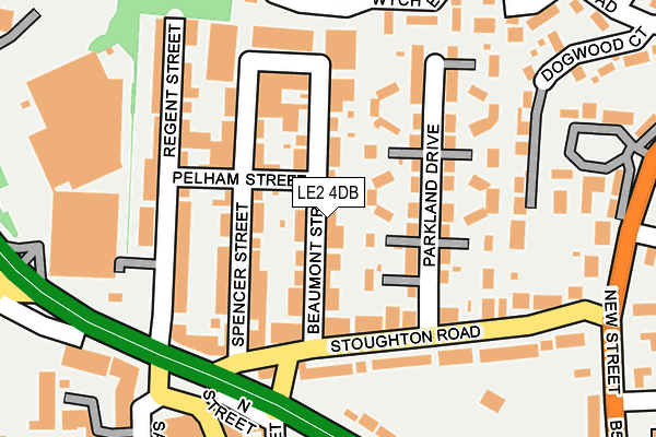 LE2 4DB map - OS OpenMap – Local (Ordnance Survey)