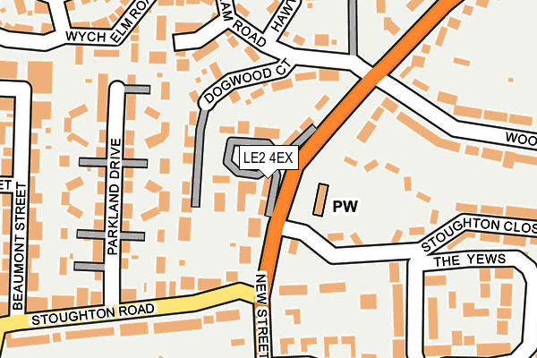 LE2 4EX map - OS OpenMap – Local (Ordnance Survey)