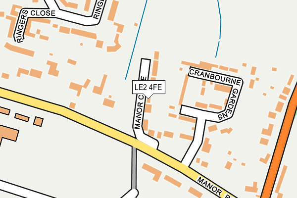 LE2 4FE map - OS OpenMap – Local (Ordnance Survey)