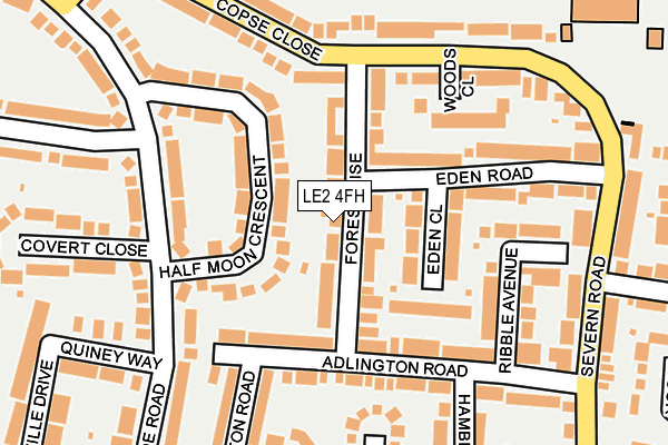 LE2 4FH map - OS OpenMap – Local (Ordnance Survey)