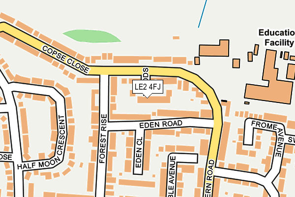 LE2 4FJ map - OS OpenMap – Local (Ordnance Survey)