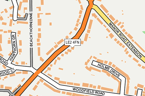 LE2 4FN map - OS OpenMap – Local (Ordnance Survey)