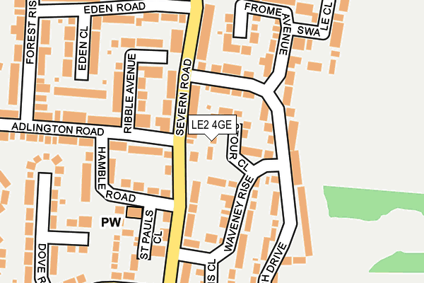 LE2 4GE map - OS OpenMap – Local (Ordnance Survey)