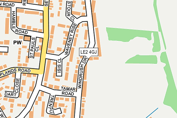 LE2 4GJ map - OS OpenMap – Local (Ordnance Survey)