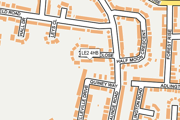 LE2 4HB map - OS OpenMap – Local (Ordnance Survey)