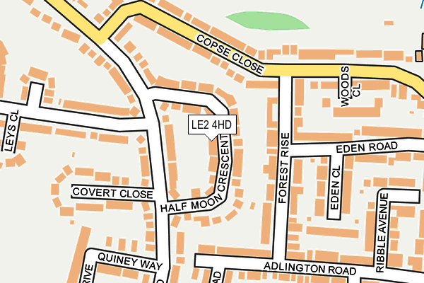 LE2 4HD map - OS OpenMap – Local (Ordnance Survey)