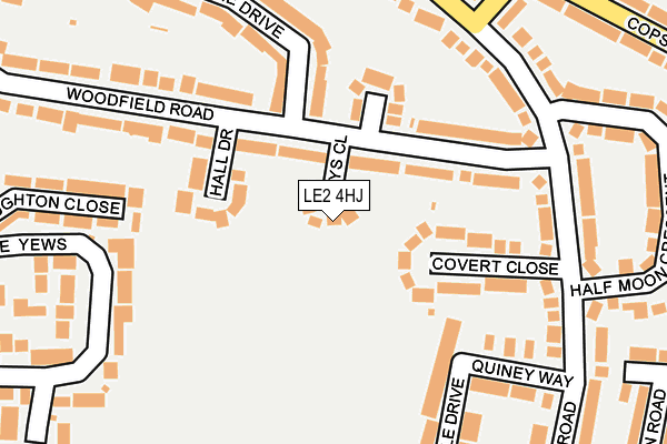 LE2 4HJ map - OS OpenMap – Local (Ordnance Survey)