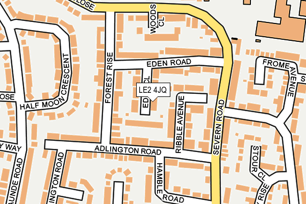 LE2 4JQ map - OS OpenMap – Local (Ordnance Survey)