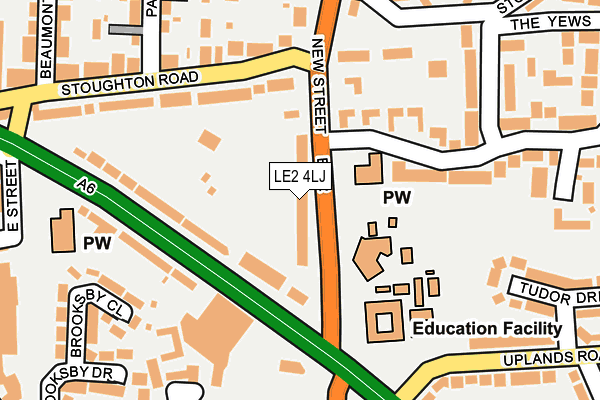 LE2 4LJ map - OS OpenMap – Local (Ordnance Survey)