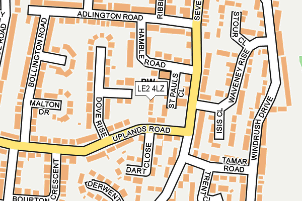 LE2 4LZ map - OS OpenMap – Local (Ordnance Survey)