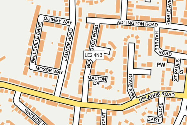 LE2 4NB map - OS OpenMap – Local (Ordnance Survey)