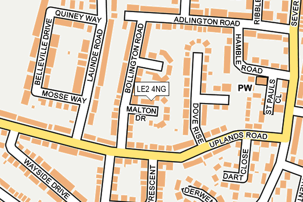 LE2 4NG map - OS OpenMap – Local (Ordnance Survey)