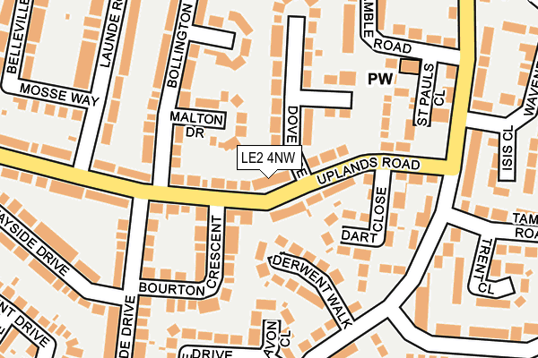LE2 4NW map - OS OpenMap – Local (Ordnance Survey)