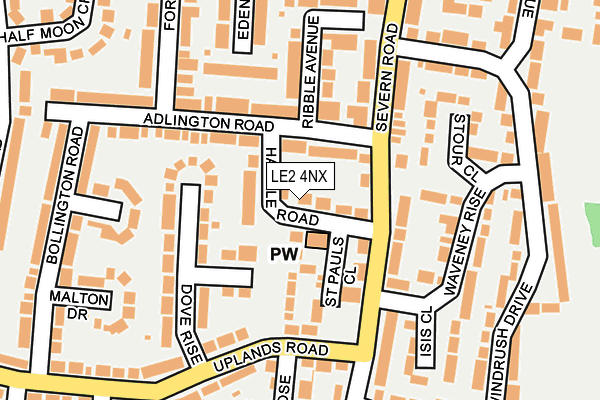 LE2 4NX map - OS OpenMap – Local (Ordnance Survey)