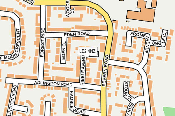 LE2 4NZ map - OS OpenMap – Local (Ordnance Survey)