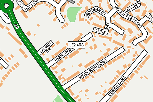 LE2 4RS map - OS OpenMap – Local (Ordnance Survey)