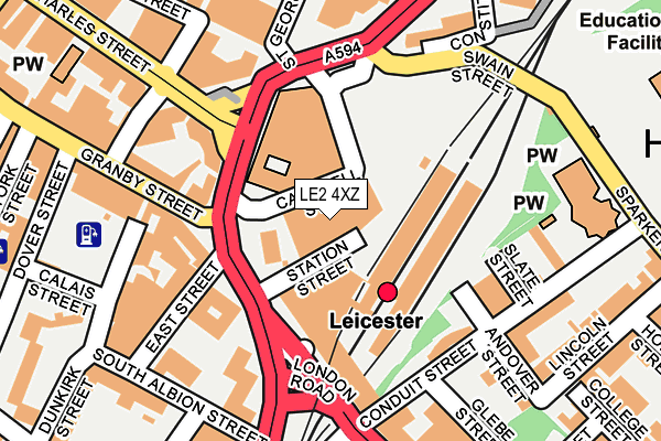 LE2 4XZ map - OS OpenMap – Local (Ordnance Survey)