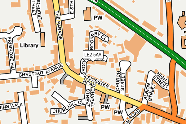 LE2 5AA map - OS OpenMap – Local (Ordnance Survey)