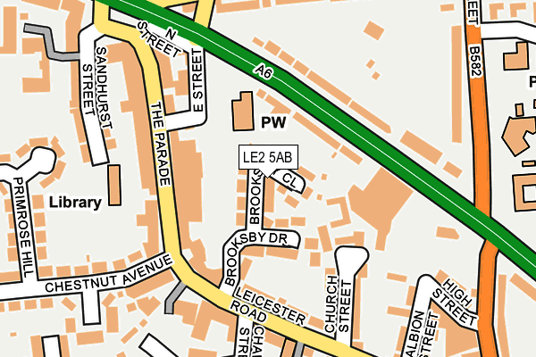 LE2 5AB map - OS OpenMap – Local (Ordnance Survey)