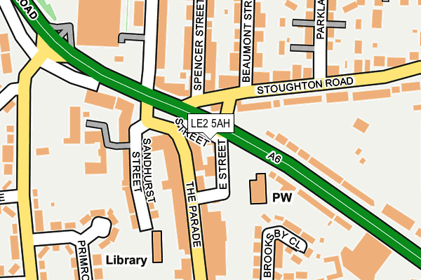 LE2 5AH map - OS OpenMap – Local (Ordnance Survey)