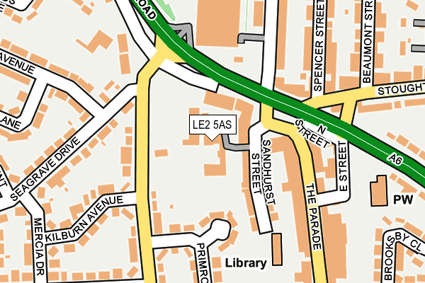 LE2 5AS map - OS OpenMap – Local (Ordnance Survey)