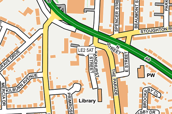 LE2 5AT map - OS OpenMap – Local (Ordnance Survey)