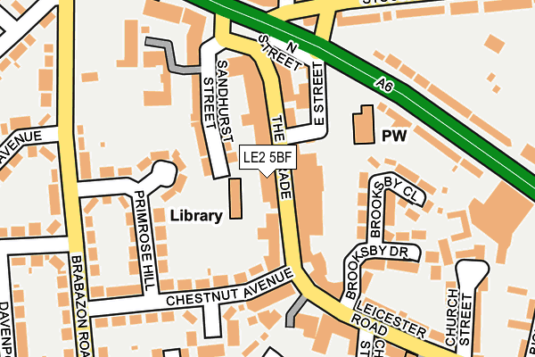 LE2 5BF map - OS OpenMap – Local (Ordnance Survey)