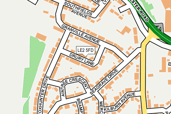 LE2 5FD map - OS OpenMap – Local (Ordnance Survey)