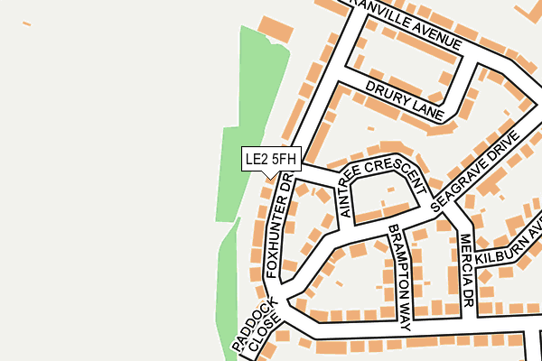 LE2 5FH map - OS OpenMap – Local (Ordnance Survey)