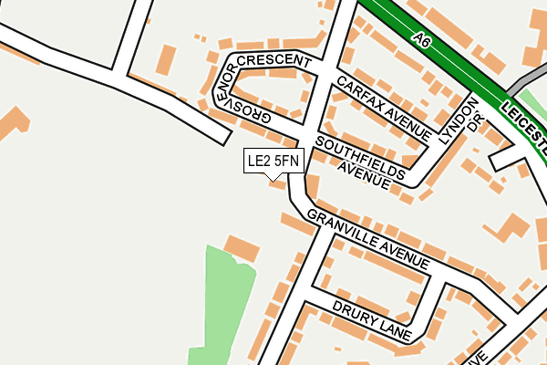 LE2 5FN map - OS OpenMap – Local (Ordnance Survey)