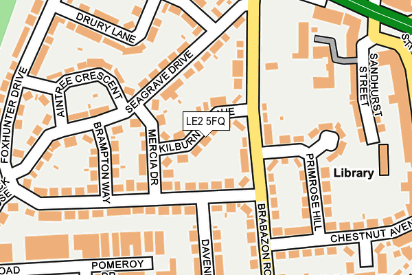 LE2 5FQ map - OS OpenMap – Local (Ordnance Survey)