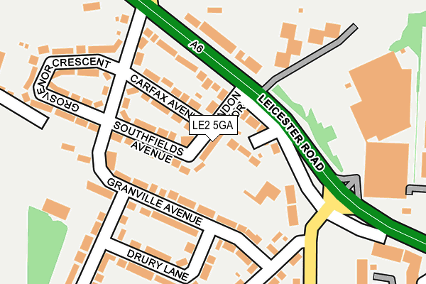 LE2 5GA map - OS OpenMap – Local (Ordnance Survey)