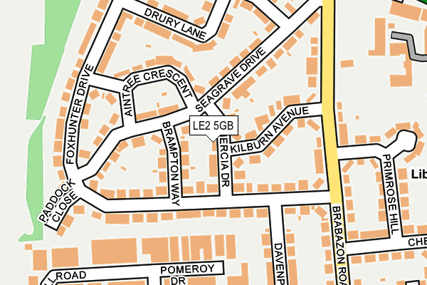 LE2 5GB map - OS OpenMap – Local (Ordnance Survey)