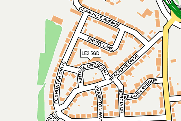 LE2 5GD map - OS OpenMap – Local (Ordnance Survey)