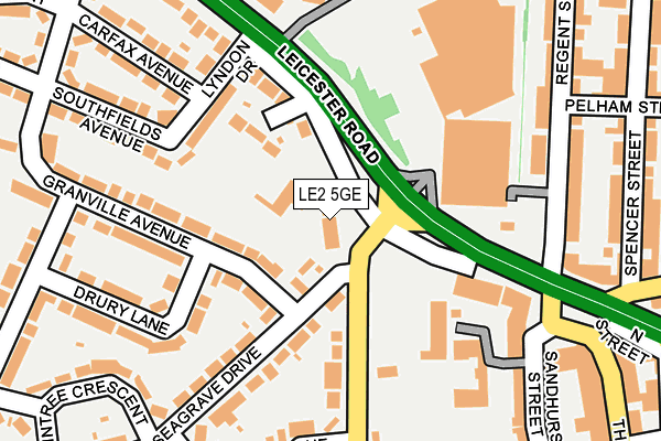 LE2 5GE map - OS OpenMap – Local (Ordnance Survey)